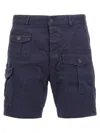 Dsquared2 Sexy Stretch Cotton Cargo Shorts In Blue