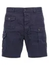 Dsquared2 Sexy Stretch Cotton Cargo Shorts In Blue
