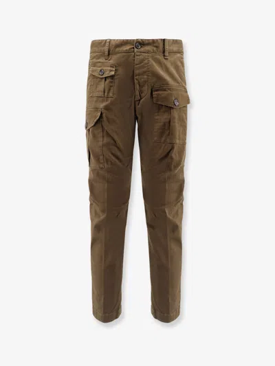 Dsquared2 Sexy Cargo Cotton Trousers In Brown