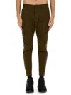 Dsquared2 Olive Cotton Blend Cargo Trousers In Green