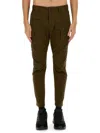Dsquared2 Olive Cotton Blend Cargo Trousers In Brown