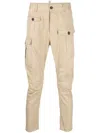 Dsquared2 Cropped Beige Trousers With Flap Pockets In Pattern