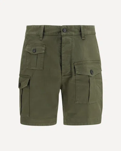 Dsquared2 Bicolor Cotton Bermuda Shorts In Green