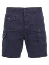 Dsquared2 Sexy Stretch Cotton Cargo Shorts In Navy