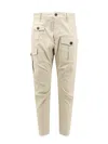 Dsquared2 Cotton Cargo Trouser With Logo Patch In Beige