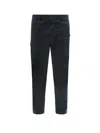 Dsquared2 Cargo Cotton Blend Trousers With Dart Detailing In Navy Blue
