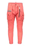 Dsquared2 Cotton Cargo Trousers In Pink