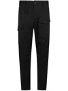 Dsquared2 Mid-rise Tapered Cargo Trousers In Black