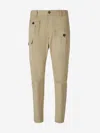 Dsquared2 Sexy Cargo Stretch Cotton Pants In Light Grey