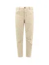 Dsquared2 Cotton Trouser With Back Logo Patch In Beige