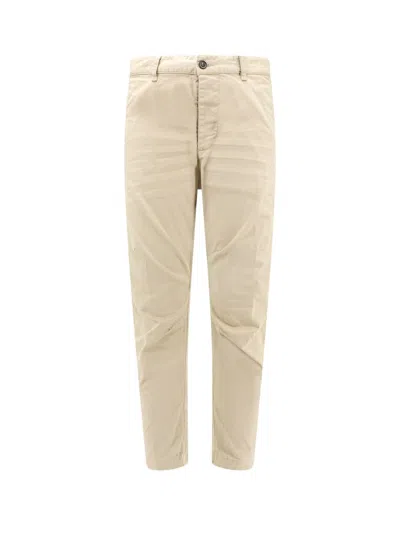 Dsquared2 Cotton Trouser With Back Logo Patch In Nude
