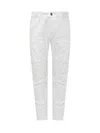 Dsquared2 Tailored White Trousers Crafted From Cotton-elastan Blend In Gray