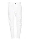 Dsquared2 Tailored White Trousers Crafted From Cotton-elastan Blend In White