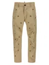 Dsquared2 Embroidered Pattern Chino Trousers In Brown