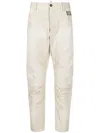 Dsquared2 Men's Cotton Twill Trousers With Embroidery In Ecru'