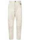 Dsquared2 Men's Cotton Twill Trousers With Embroidery In Ecru'