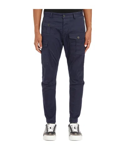 Dsquared2 Sexy Mid-rise Cargo Trousers In Black