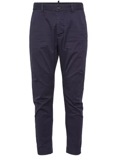 Dsquared2 Mid-rise Tapered Trousers In Black