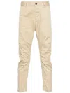 Dsquared2 Beige Medium Waist Trousers In Neutrals