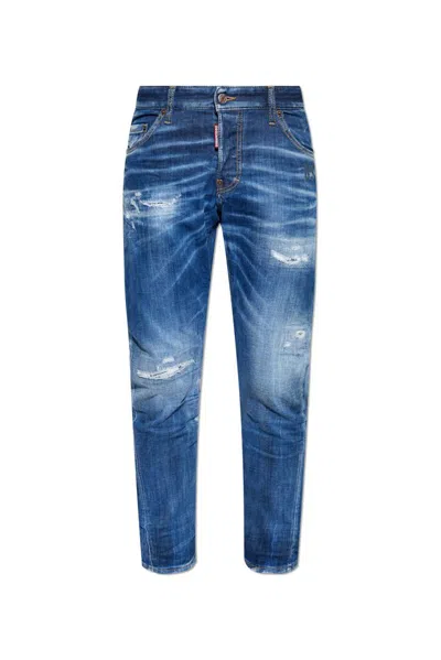 Dsquared2 Sexy Twist Distressed Jeans In Blue