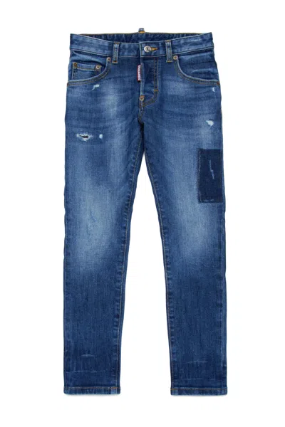 Dsquared2 Kids' Skater Ripped Jeans In Blue