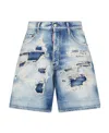 Dsquared2 Shark Bite Washed Denim Shorts In Blue