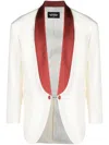 Dsquared2 Shawl-lapel Contrast Blazer In Nude