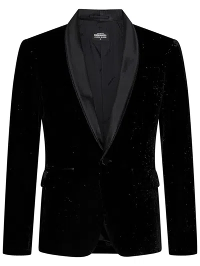 Dsquared2 Shawl Tuxedo Blazer In Black