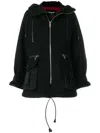 Dsquared2 Shearling Lined Hooded Coat In Black