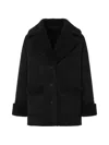 Dsquared2 Shearling-trim Patch-pocket Coat In Black