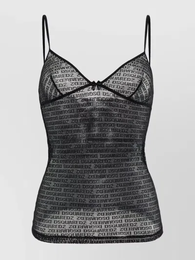 DSQUARED2 SHEER LACE CAMISOLE TOP