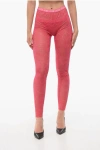 Dsquared2 Sheer Lace Icon Leggings In Red