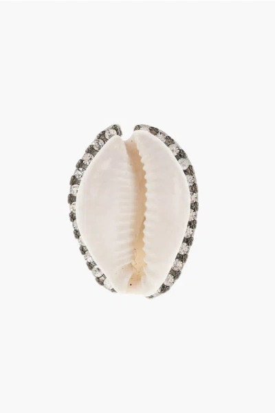 Dsquared2 Shell And Rhinestones Single Clip-on Earring