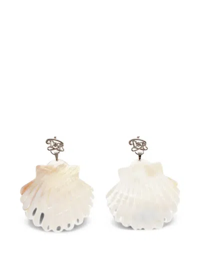 Dsquared2 Shell Logo Earrings In Silver