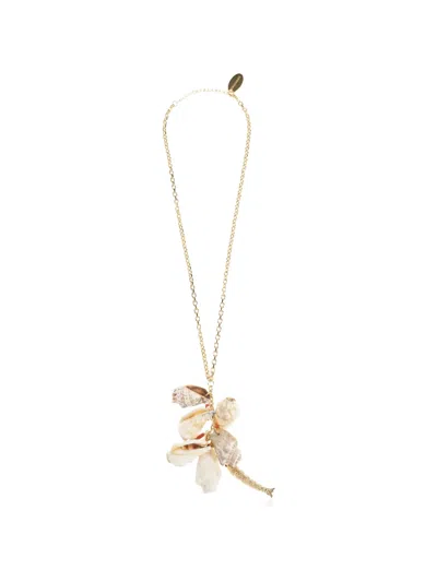Dsquared2 Shell-pendant Cable-link Necklace In Gold