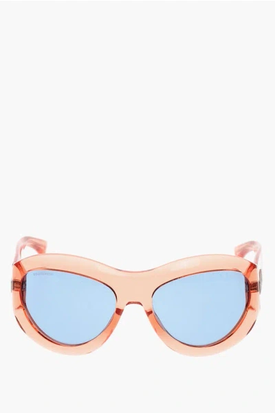 Dsquared2 Shield Sunglasses With See-through Frame In Blue