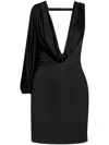 Dsquared2 Shiny Viscose Jersey Short Dress In Black