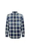 Dsquared2 Blue Washed Check Dropped Shoulder Shirt