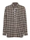 Dsquared2 Capsule Shirt In All-over Check Patterned Cotton In Brown