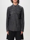 Dsquared2 Button-down Black Shirt With Textured Fabric In Black