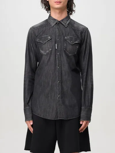 DSQUARED2 SHIRT DSQUARED2 MEN COLOR BLACK,F77158002