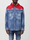 Dsquared2 Hooded Denim Jacket Zip Pockets In Blue