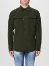 Dsquared2 Dsquared Bottle Green Stretch Corduroy Shirt In Military