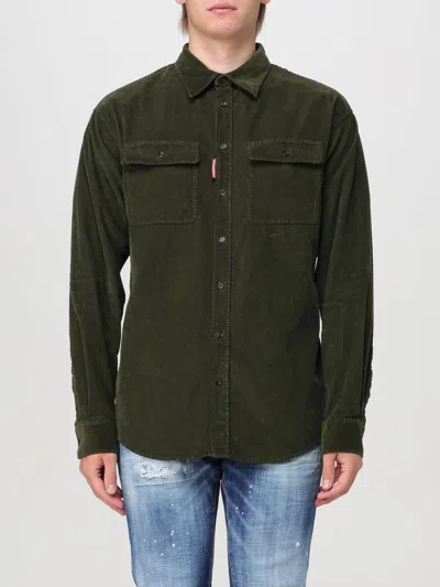 Dsquared2 Ranger Logo-embroidered Shirt In Green