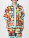 Dsquared2 Multicolor Shirt With Cuban Collar And All-over Printed Motif