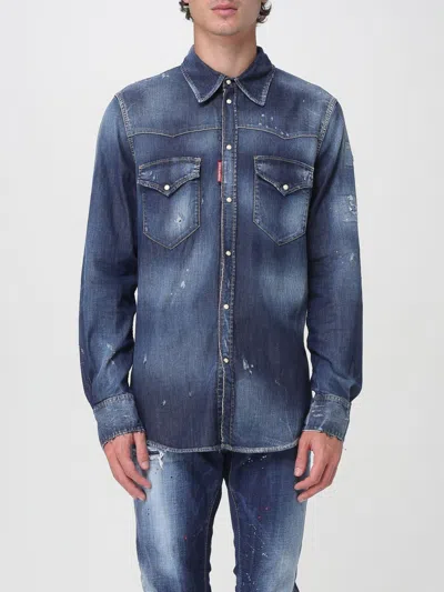 DSQUARED2 SHIRT DSQUARED2 MEN COLOR NAVY,H13065045