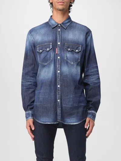 DSQUARED2 SHIRT DSQUARED2 MEN COLOR NAVY,H18379045