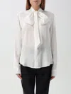 Dsquared2 'paris Bow' High Neck Shirt In White