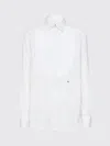Dsquared2 Cotton Poplin Tuxedo Shirt With Pleated Plastron And D. C. Embroidery In White
