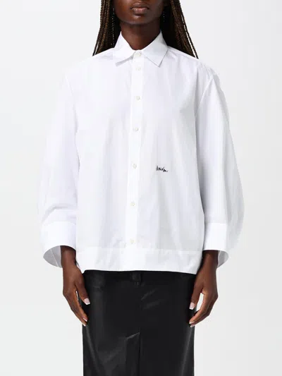 Dsquared2 Logo Embroidered Long Sleeved Shirt In White
